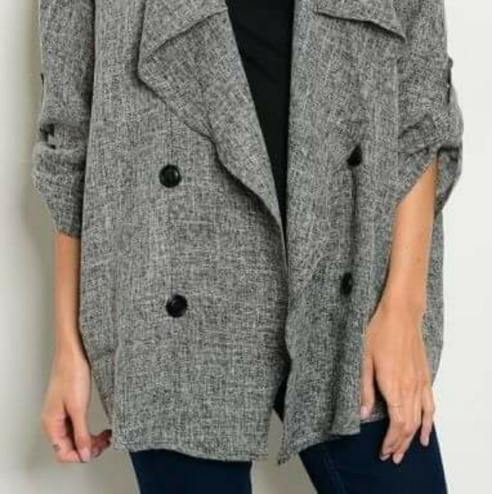 Black/Gray Jacket/Cardigan - Picture 2 of 5